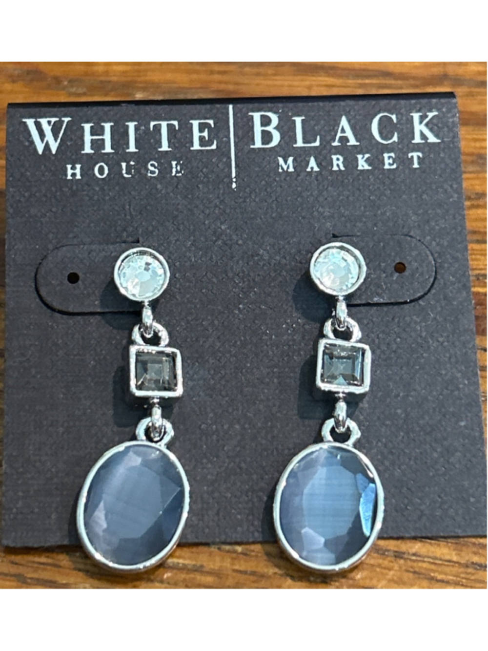 Women's White House Black Market One Size Gray Silver Drop Earrings